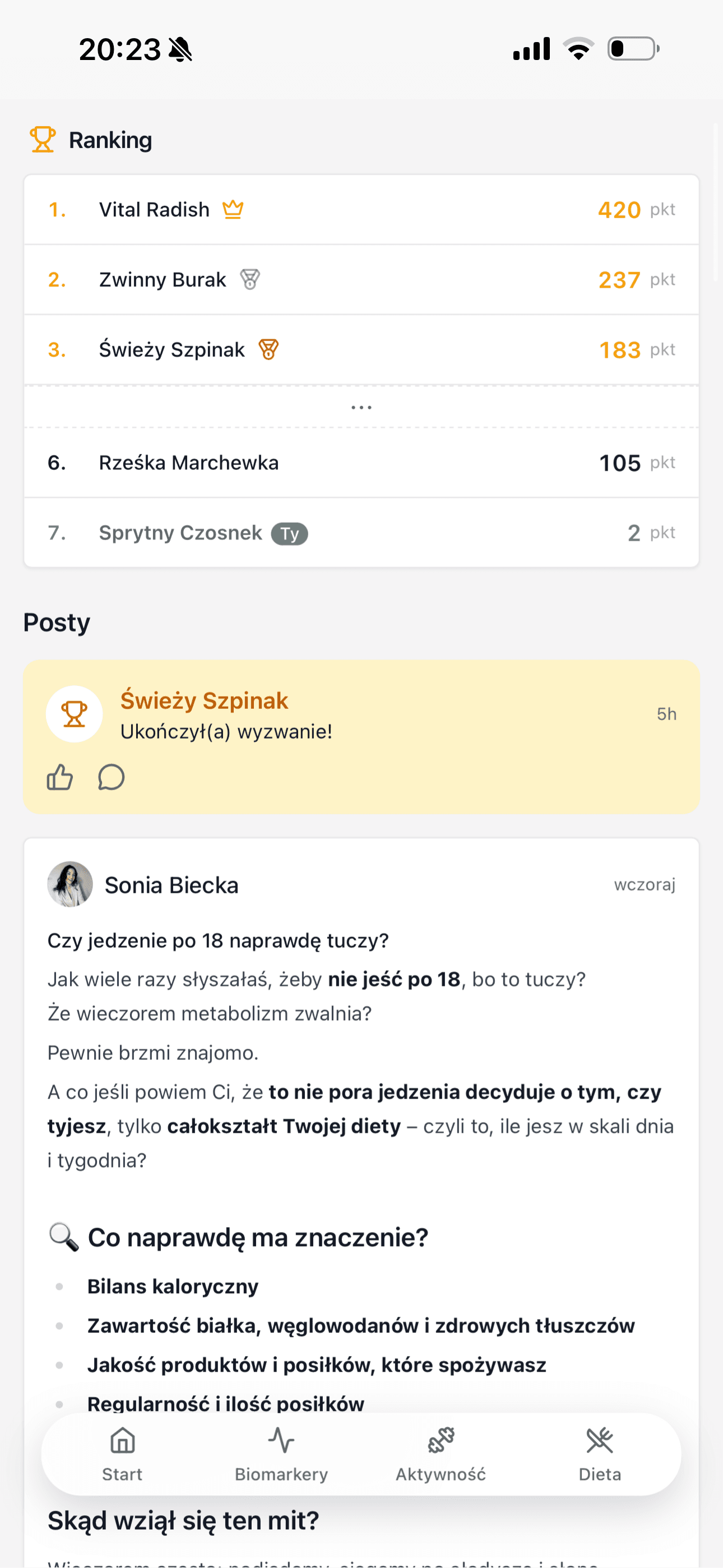 Społeczność Optimals Health Club